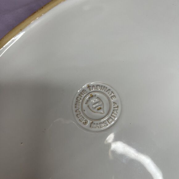 Vintage CERAMICHE TADINATE ITALY White Baking Casserole Serving Vessel Dish #F43 - Picture 6 of 6